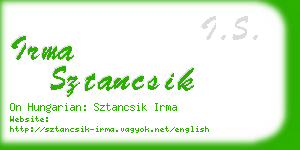 irma sztancsik business card